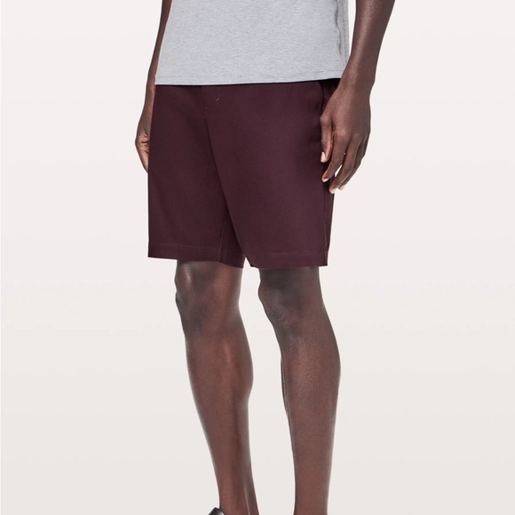 Lululemon Commission Shorts Chino Sz 36 Dark Adobe Maroon Active Outdoor Golf - Picture 1 of 10